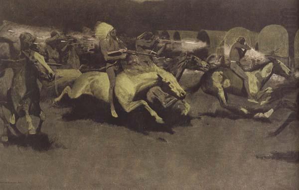 Frederic Remington A Night Attack on a Government Wagon Train (mk43) china oil painting image